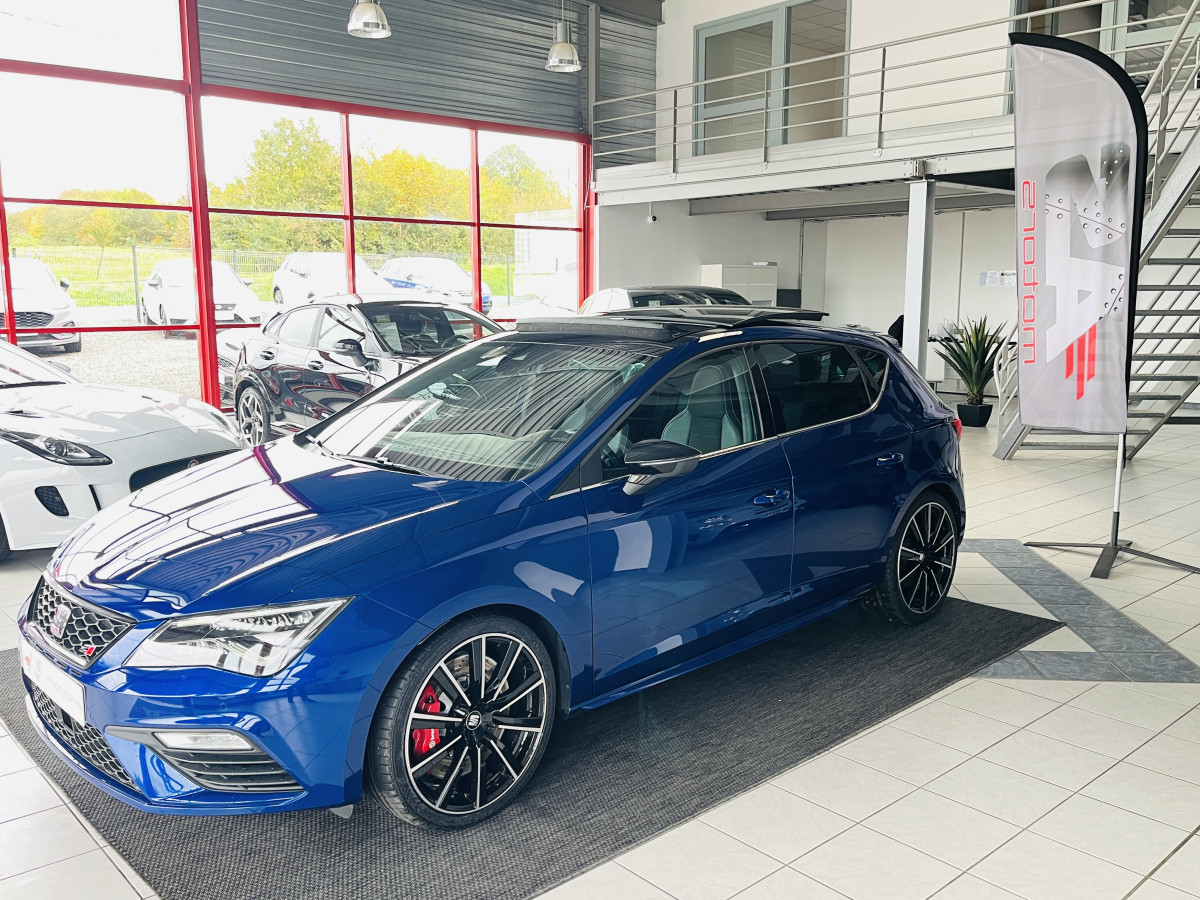 SEAT LEON CUPRA 2,0 TSI 300 PACK PERFORMANCE TOIT PANO GPS CAMERA  SIEGES PERFORMANCE FREIN PERFORMANCE ACC DCC SEAT SOUND APPLE CARPLAY FULL LED 1 ERE MAIN EXCELLENT ETAT