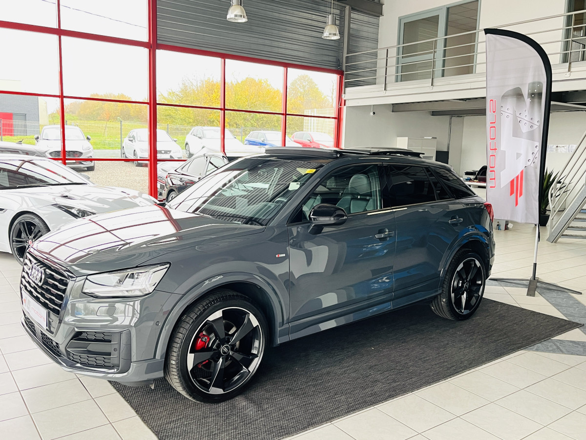 AUDI Q2 2,0 TDI 150 S-LINE S-TRONIC 7 QUATTRO TOIT PANORAMIQUE GPS CAMERA HIFI BANG & OLUFSEN REGULATEUR ADAPTATIF LIMITEUR APPLE CARPLAY KEYLESS FULL LED DRIVE SELECT VIRTUAL COCKPIT ETAT NEUF