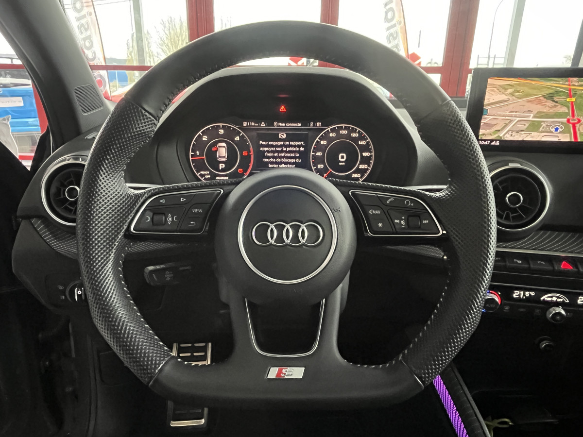 AUDI Q2 2,0 TDI 150 S-LINE S-TRONIC 7 QUATTRO TOIT PANORAMIQUE GPS CAMERA HIFI BANG & OLUFSEN REGULATEUR ADAPTATIF LIMITEUR APPLE CARPLAY KEYLESS FULL LED DRIVE SELECT VIRTUAL COCKPIT ETAT NEUF