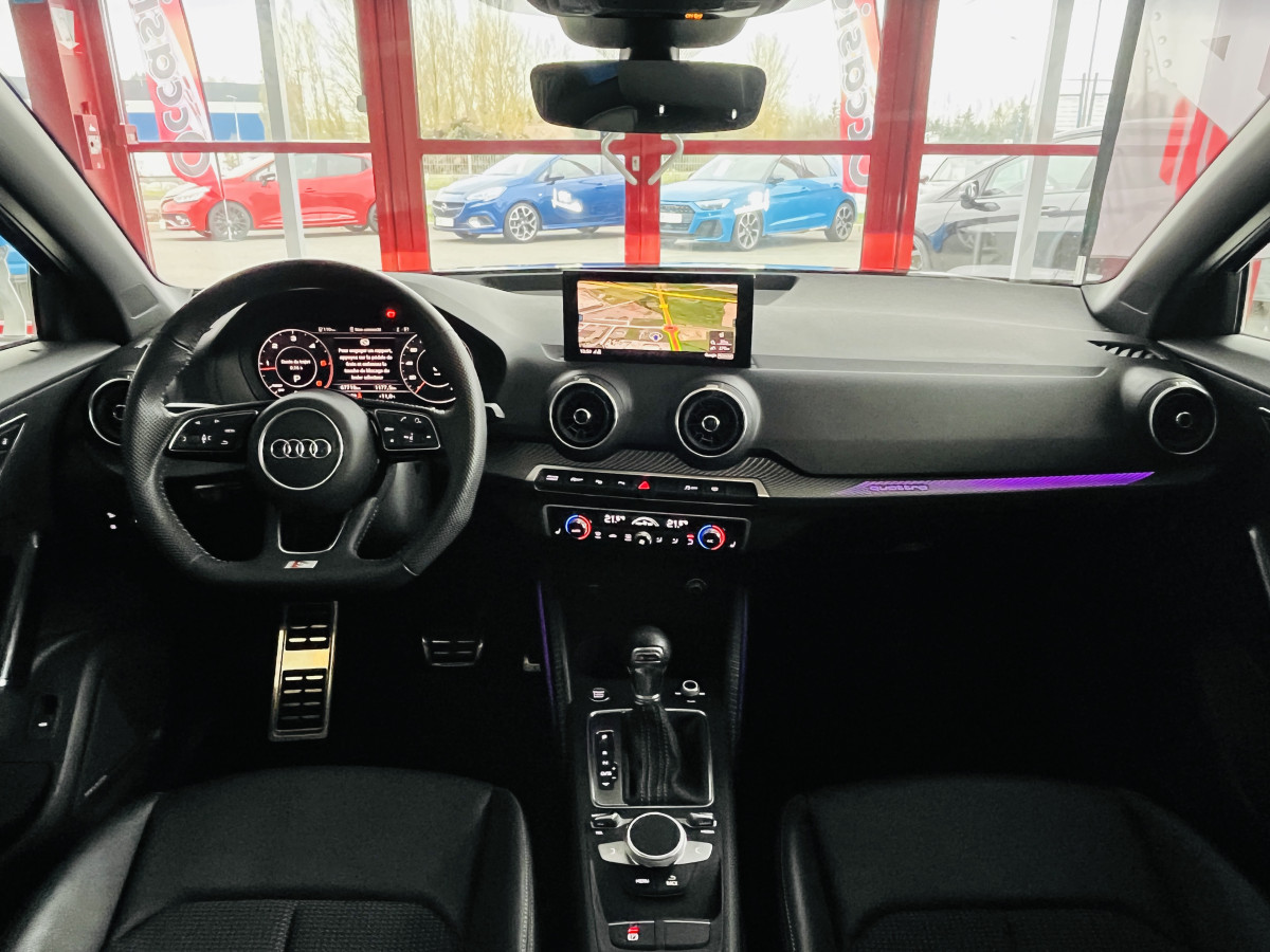 AUDI Q2 2,0 TDI 150 S-LINE S-TRONIC 7 QUATTRO TOIT PANORAMIQUE GPS CAMERA HIFI BANG & OLUFSEN REGULATEUR ADAPTATIF LIMITEUR APPLE CARPLAY KEYLESS FULL LED DRIVE SELECT VIRTUAL COCKPIT ETAT NEUF