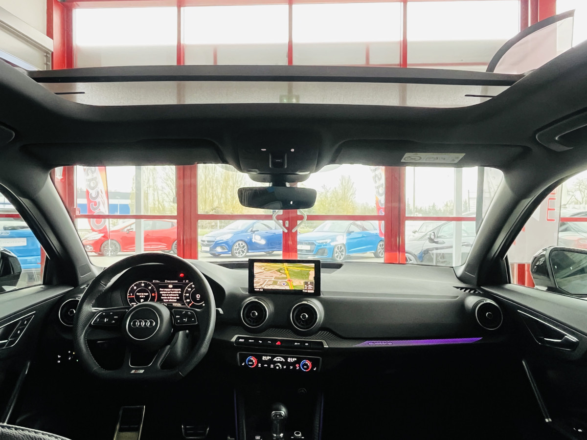 AUDI Q2 2,0 TDI 150 S-LINE S-TRONIC 7 QUATTRO TOIT PANORAMIQUE GPS CAMERA HIFI BANG & OLUFSEN REGULATEUR ADAPTATIF LIMITEUR APPLE CARPLAY KEYLESS FULL LED DRIVE SELECT VIRTUAL COCKPIT ETAT NEUF