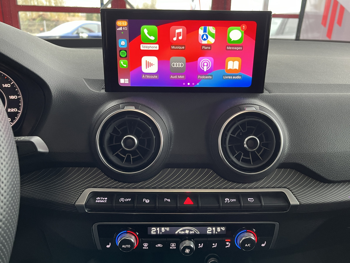 AUDI Q2 2,0 TDI 150 S-LINE S-TRONIC 7 QUATTRO TOIT PANORAMIQUE GPS CAMERA HIFI BANG & OLUFSEN REGULATEUR ADAPTATIF LIMITEUR APPLE CARPLAY KEYLESS FULL LED DRIVE SELECT VIRTUAL COCKPIT ETAT NEUF