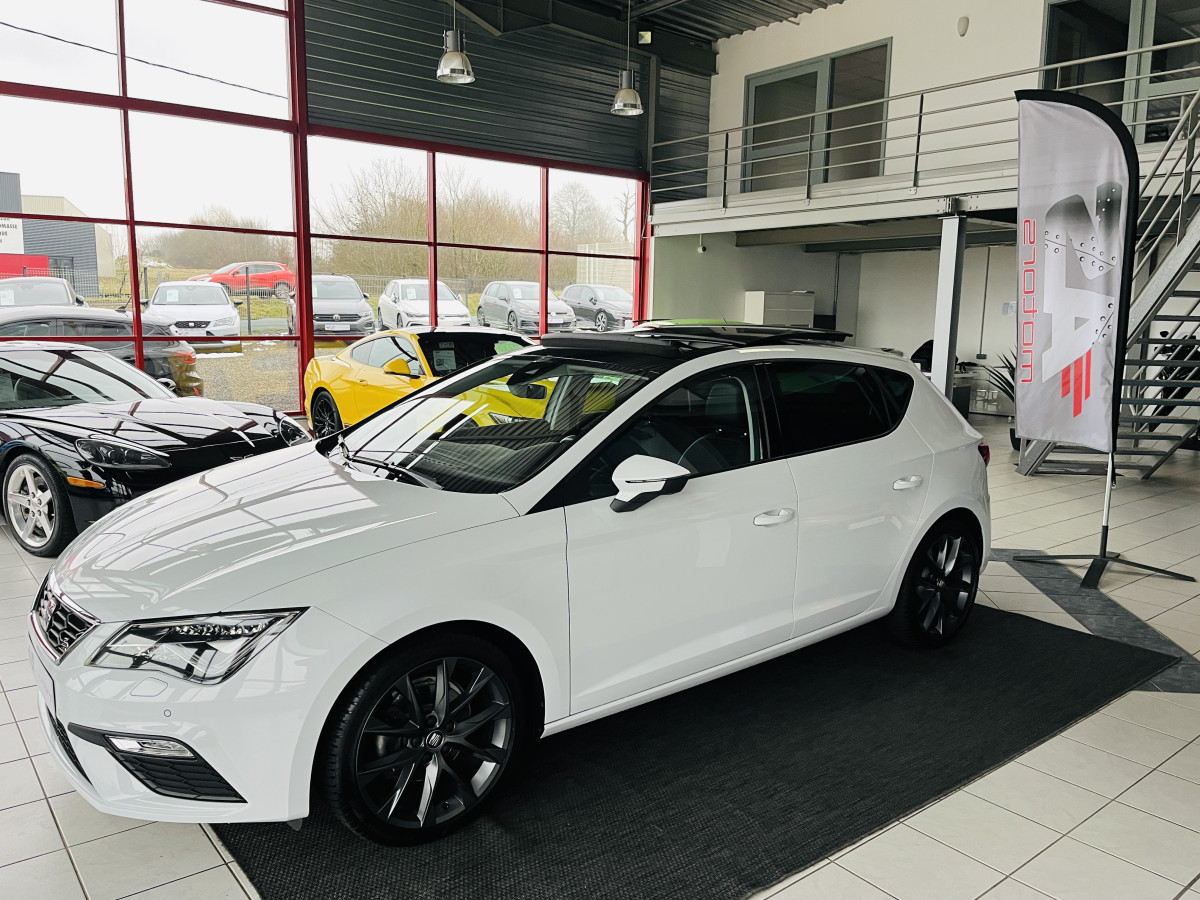 SEAT LEON FR 1,5 TSI 150 DSG7 TOIT PANORAMIQUE OUVRANT ATTELAGE  GPS CAMERA VIRTUAL COCKPIT HIFI BEATS  APPLE CARPLAY REGULATEUR ADAPTATIF FULL LED DRIVE SELECT PARK PILOT  EXCELLENT ETAT